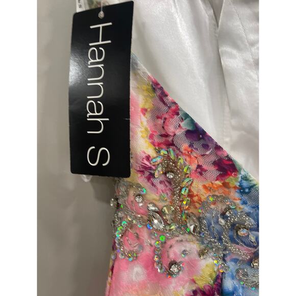 Hannah S 27068 Beautiful Embellished Floral Cocktail Dress Size 4 Multicolor - Picture 4 of 6
